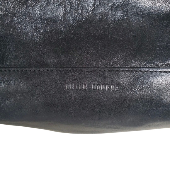 Wilsons Leather Pelle Studio Purse Black Zippered Adjustable Strap Shoulder Bag - Picture 7 of 16